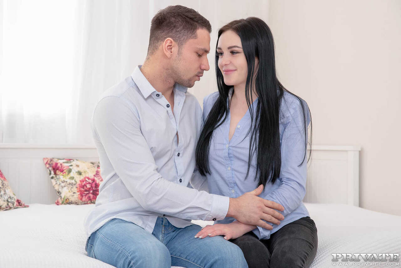 Dark haired teen Kiara Gold takes on a massive white cock in an intense facial fuck - Kiara Gold