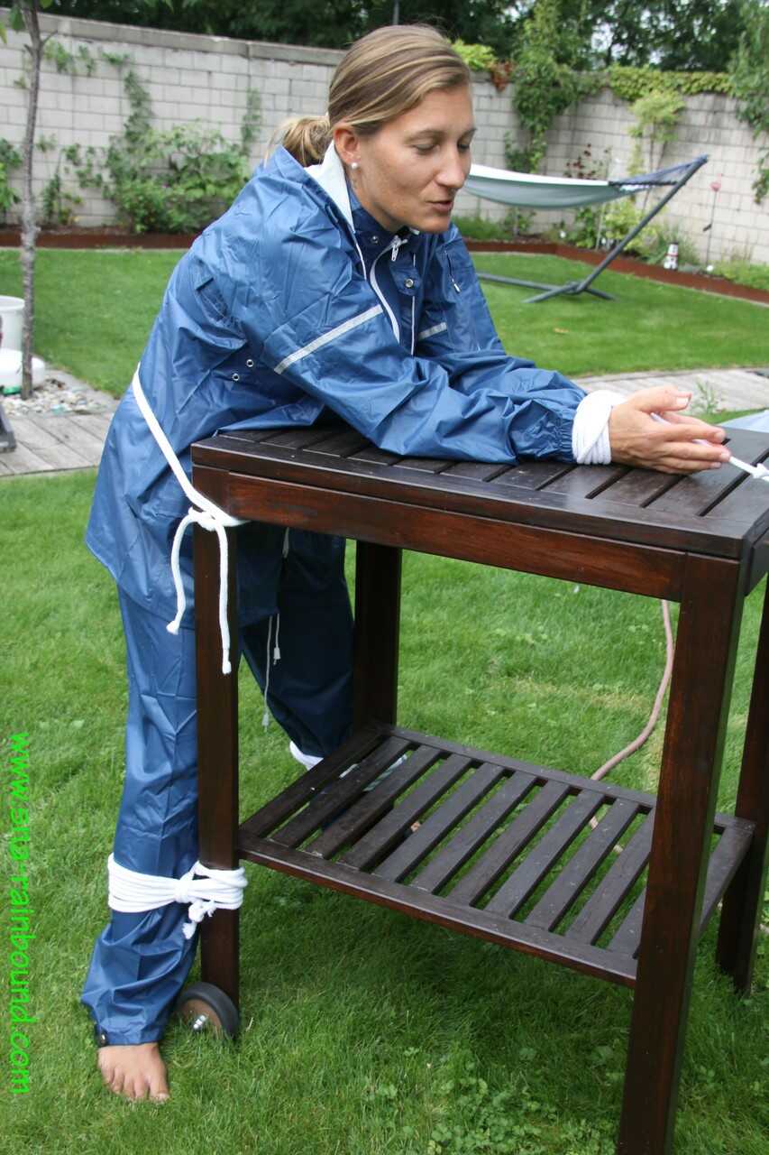 Sandra's Caucasian Woman Tied-up and Teased Outdoors for Her Nudist BDSM Adventure - Sandra
