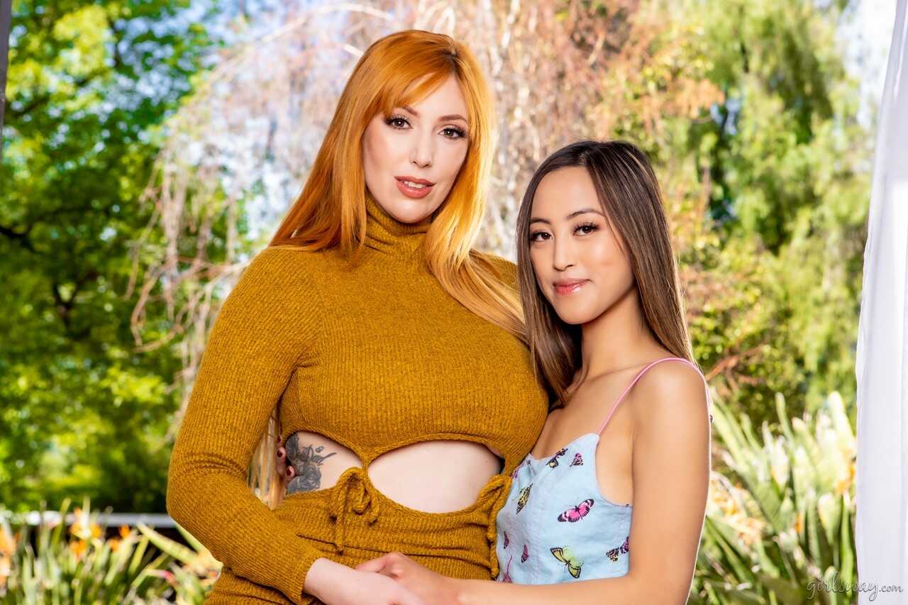 Stepdaughter's Secret Desires: Redhead Lauren Phillips and Alexia Anders Get Hot and Heavy Outdoors - Lauren Phillips...