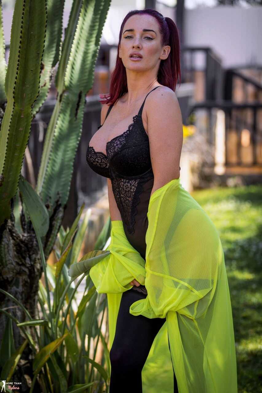 Solo Georgie Darby's Red-Hot Release in Black Lingerie and See-Through Stockings! - Georgie Darby