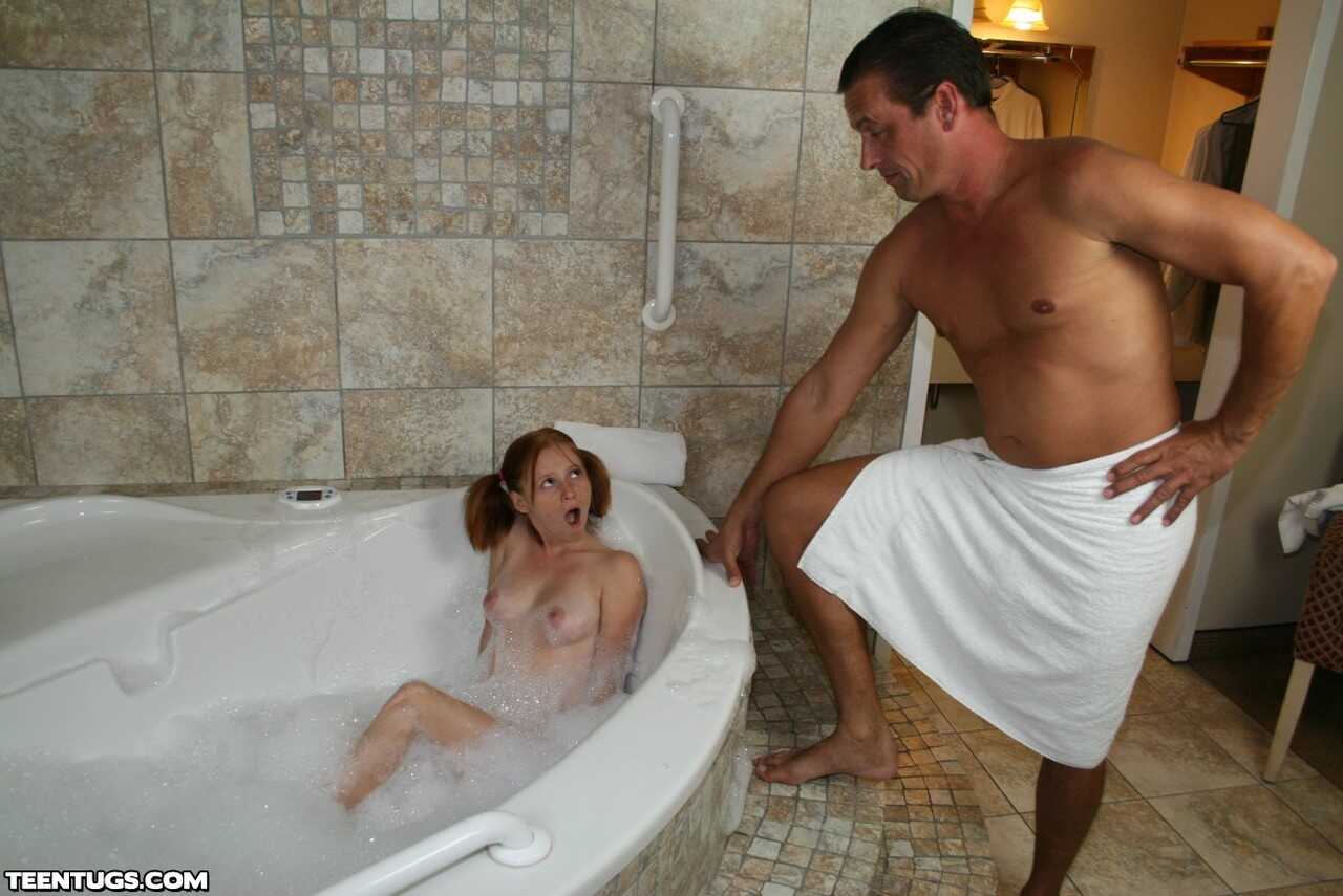 Alyssa's Red Hot Tub Jerk-Off with Dad!