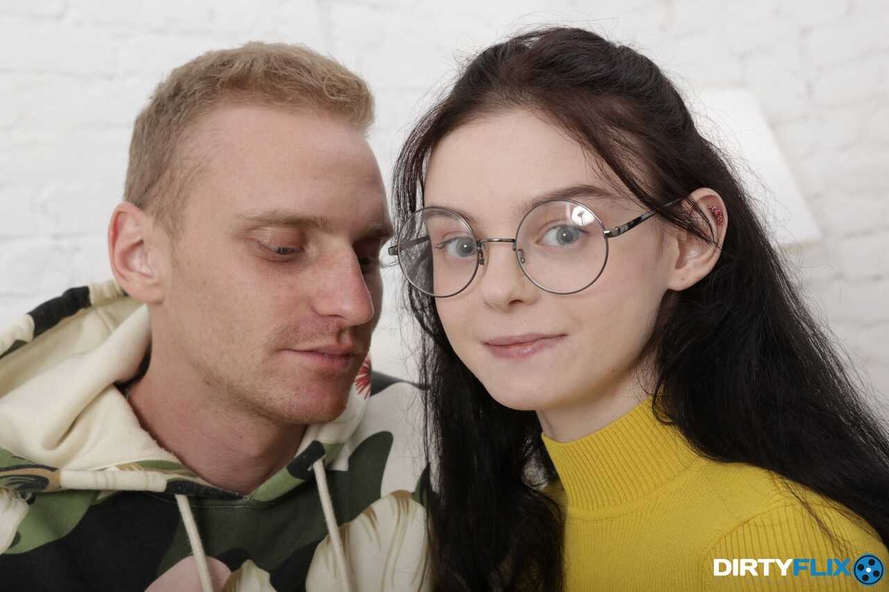 Young Pure Kitty Brunette Finishes Up with a Mouthful of Jizz and Nerdy Teen Glasses Fuck - Pure Kitty