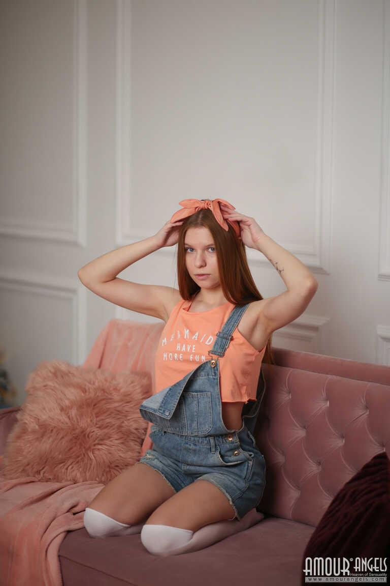 Redhead Valya's Red Hot Nudity: Stripping Off Her Panties and Kissing Passionately! - Valya