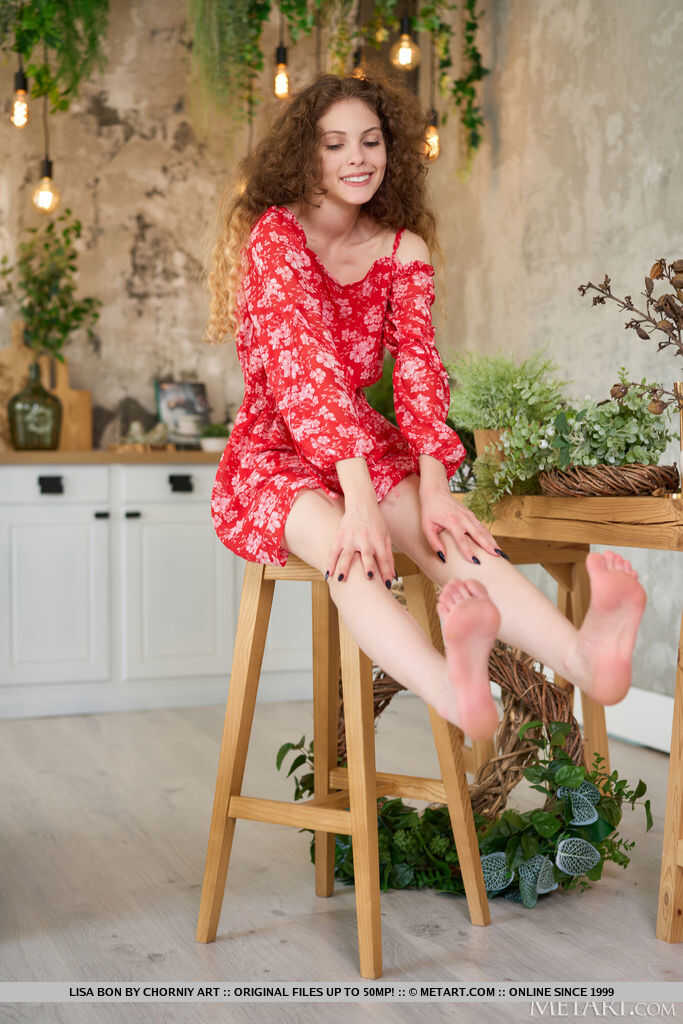 Curly-haired Cutie Lisa Bon Bares Her Barely Legal Body for the Camera - Lisa Bon