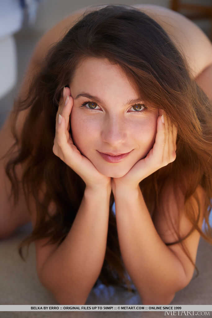 Belka's Naked Summer Pose: Beautiful Brunette Teen Shows off Her Perfect Feet and Slips Out of Dress to Please You - ...