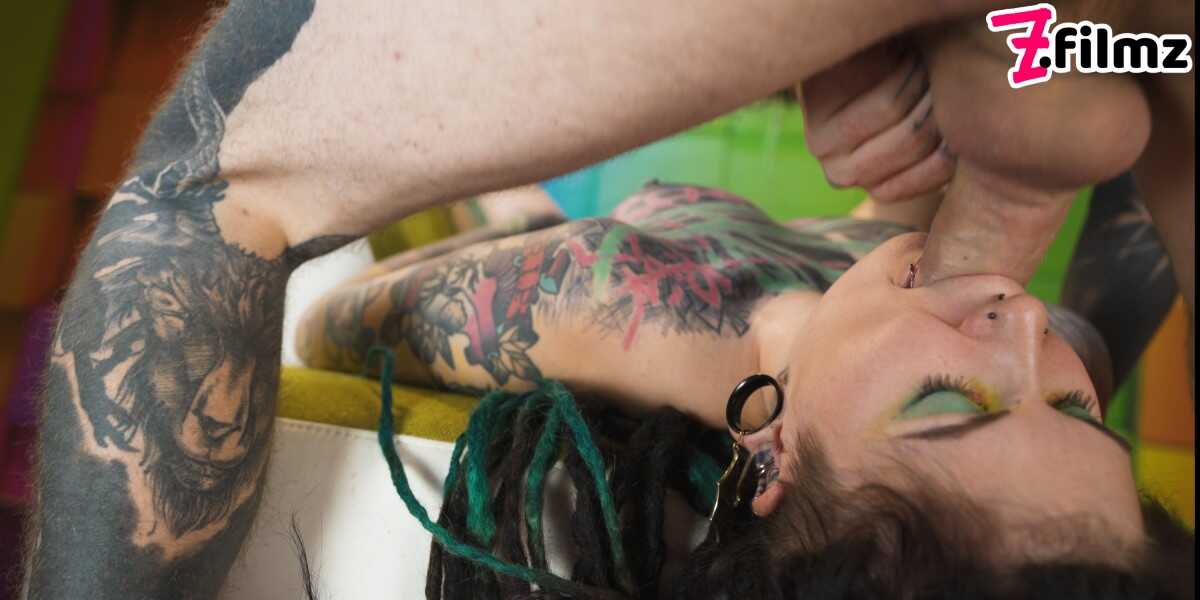 Inked up Illuz gets pounded by pierced pussies