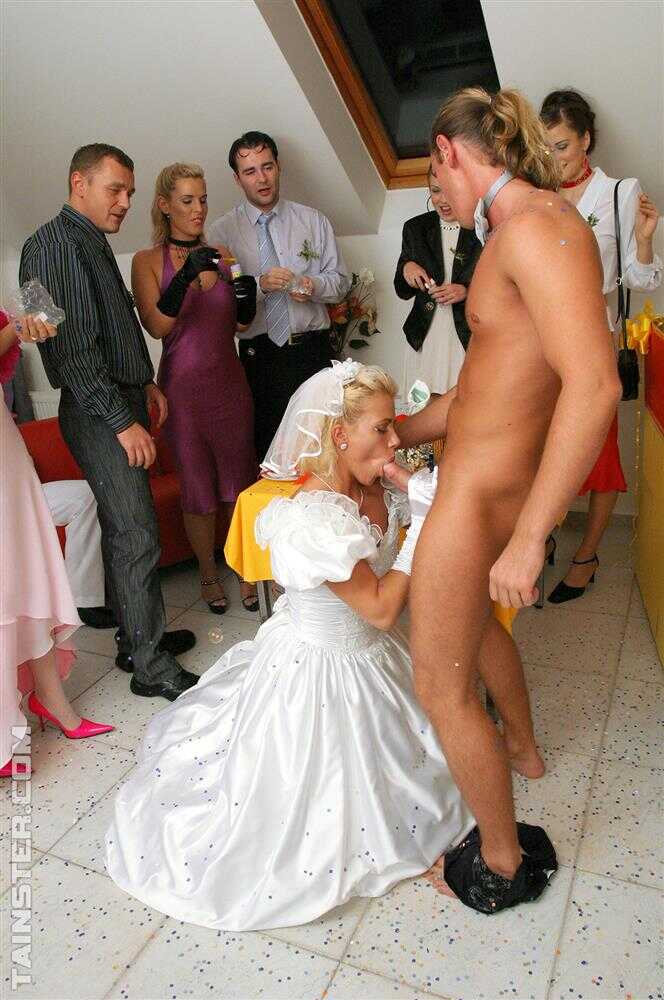 Wet and Messy: Newlywed Lucy Anne Gets Drenched in Cum During Reception's CFNM Water Sports Games - Lucy Anne