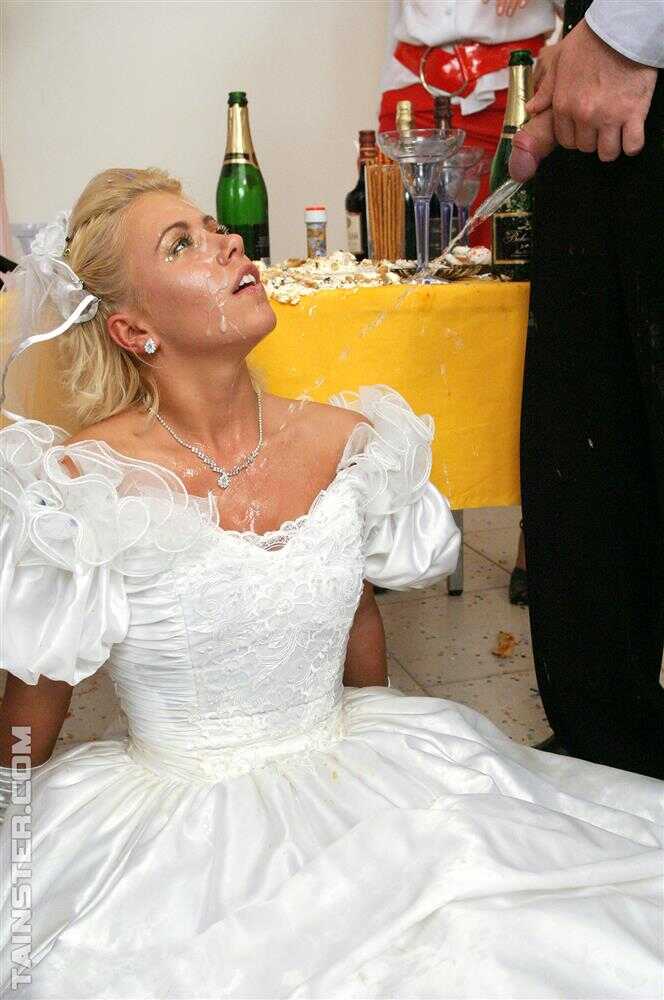 Wet and Messy: Newlywed Lucy Anne Gets Drenched in Cum During Reception's CFNM Water Sports Games - Lucy Anne