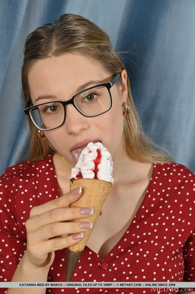 Katarina Meis' Sensual Ice Cream Indulgence The Nerdy Teen's Perfect Body Revealed! - Katarina Meis