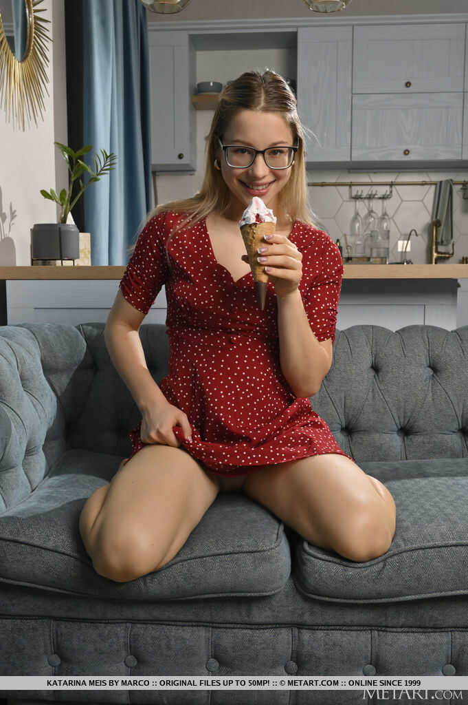 Katarina Meis' Sensual Ice Cream Indulgence The Nerdy Teen's Perfect Body Revealed!