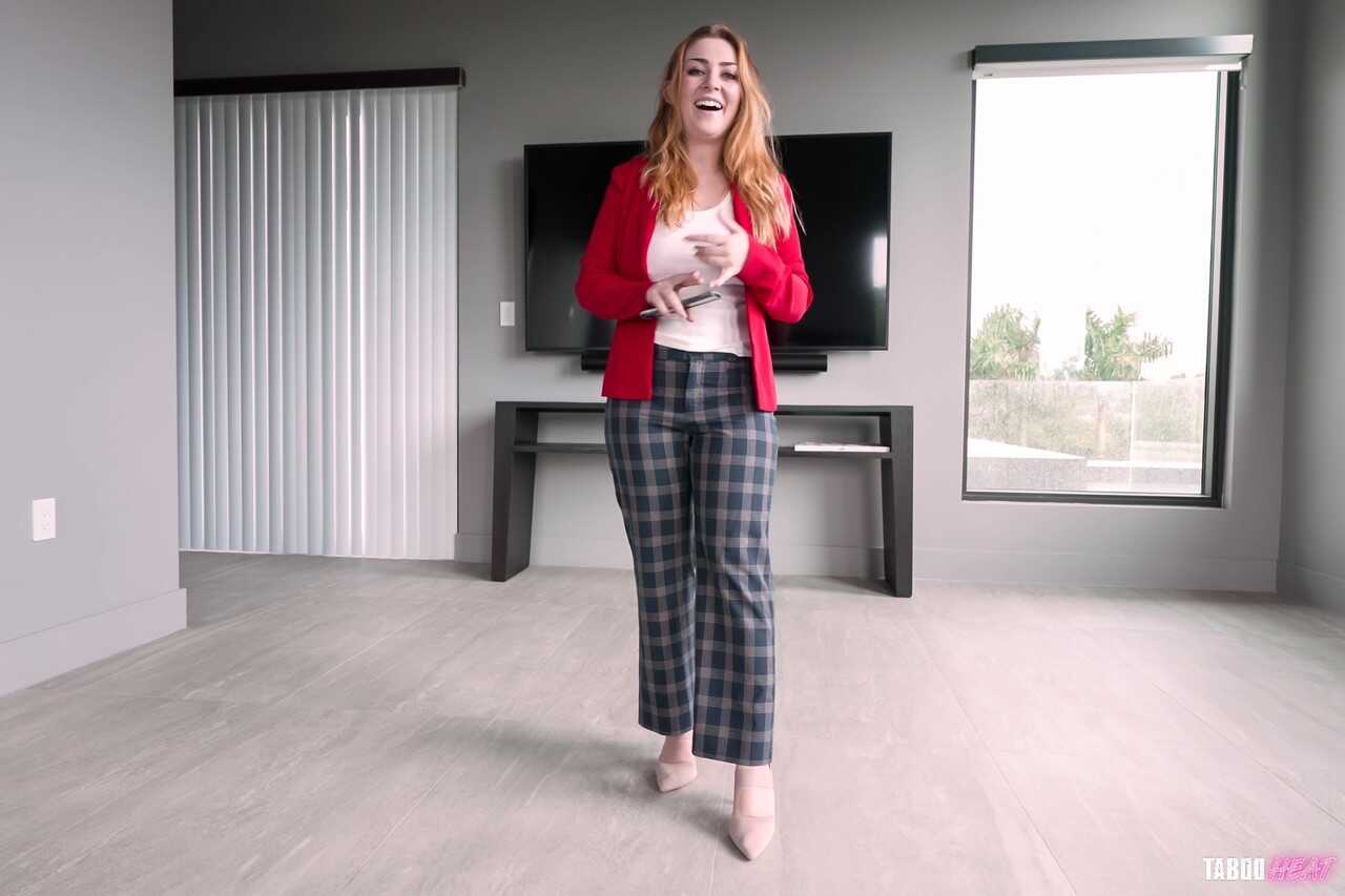 Redheaded busty babe Kira Fox gets fucked in her mouth while Luke Longly films it - Kira Fox, Luke Longly