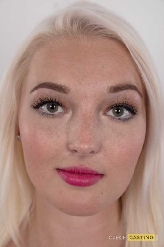 Pretty blonde Stepanka puts on a touch of lipstick and gets naked for Lovita Fate's casting session - Lovita Fate