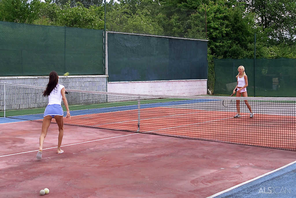Lesbian Tennis Fuck Fest: Skinny Mature Sweet Amy Lee Strips and Shags on Court After Match - Sweet Amy Lee