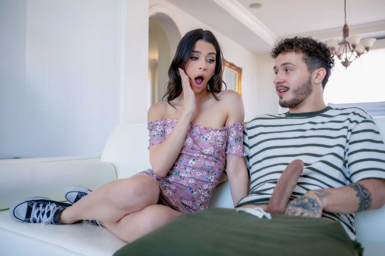 Brunette Kylie Rocket gets a huge load on her tits from Rico Hernandez's massive cock after a squat riding fuck - Kyl...