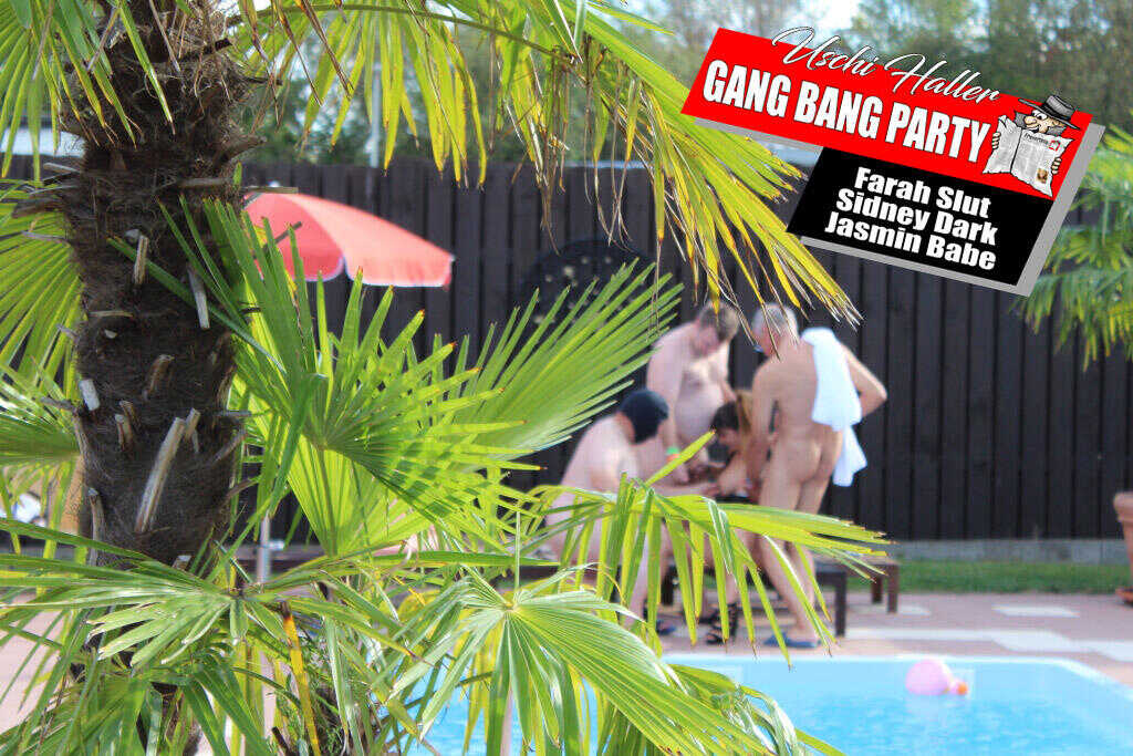 Caucasian girls partake in gangbangs during the course of a pool party : Public Sex with Caucasian Girls at a Pool Party -...