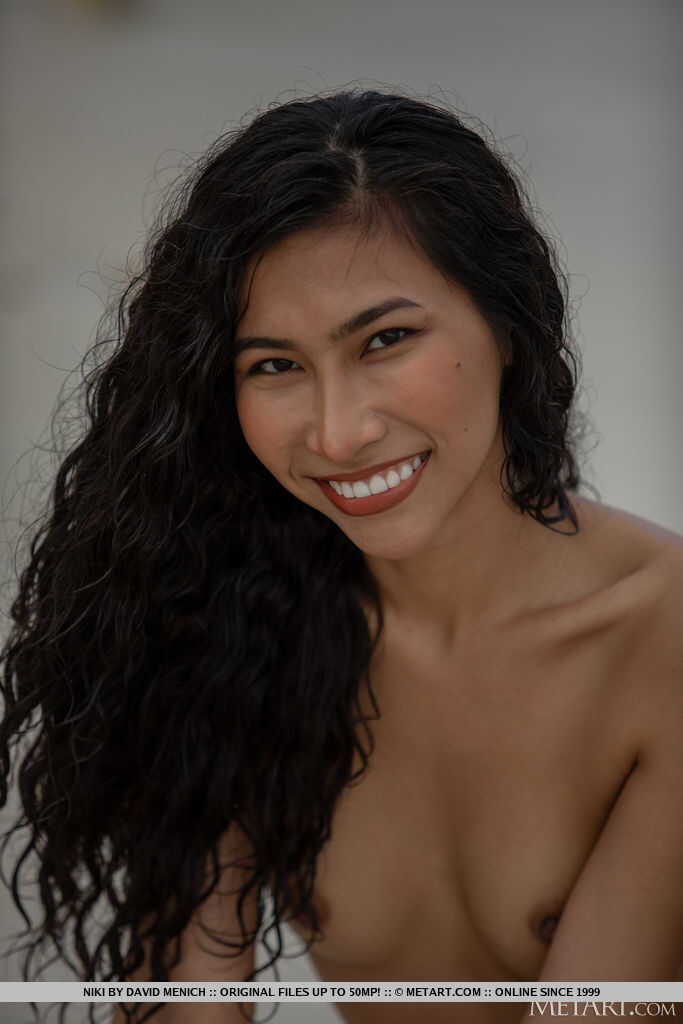 Niki, the hot brunette teen strips off her bikini on the Teen Beach, leaving nothing to the imagination! - Niki