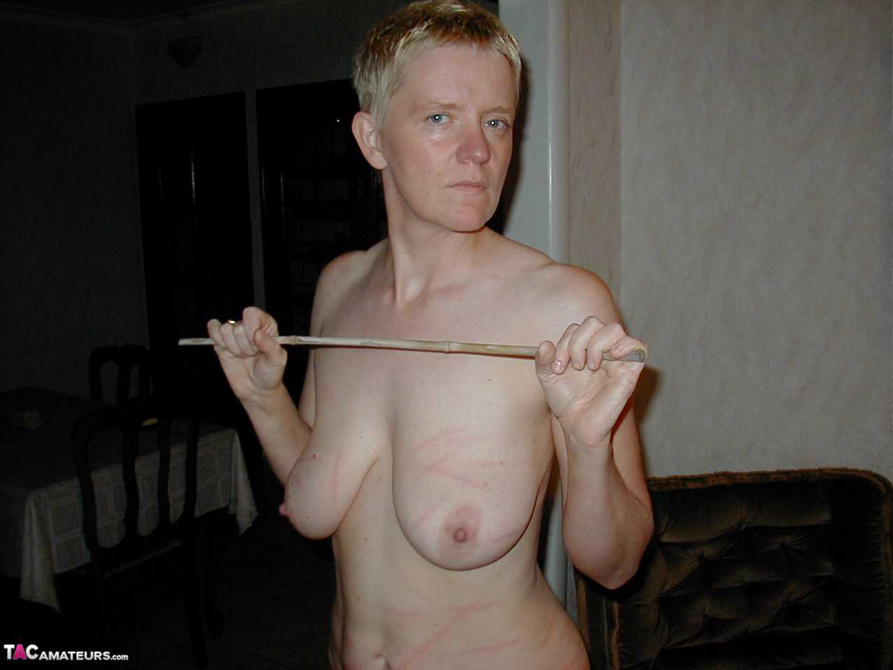Tiffany Pearl's Mature Saggy Tits Take a Beating in this Amateur BDSM Session with Huge Ass and Mature Pussy Close-Up...
