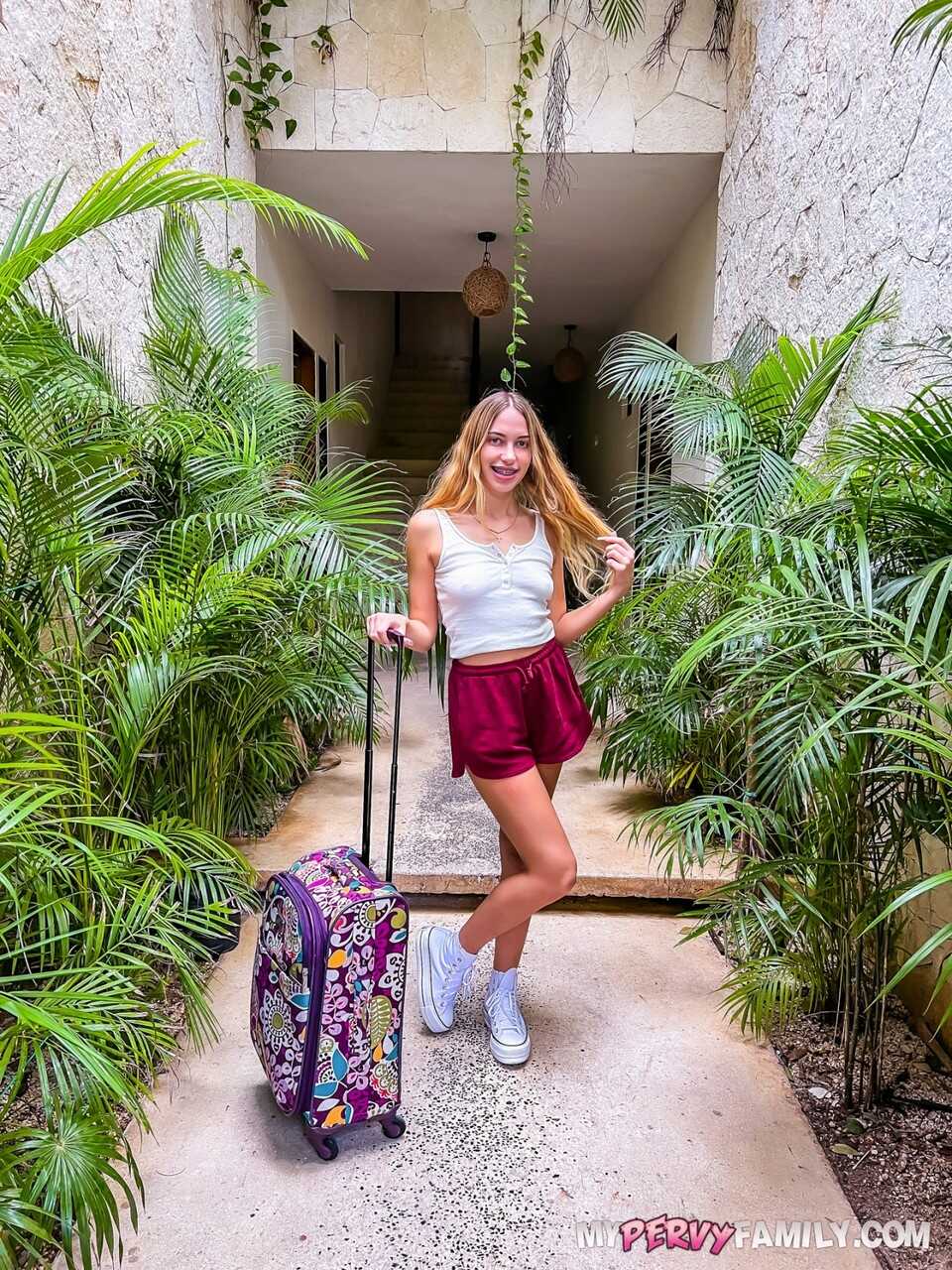 Blonde teen Khloe Kapri takes a doggy style ride on her stepbrother's massive Zeus while on vacation POV Blowjob - Kh...