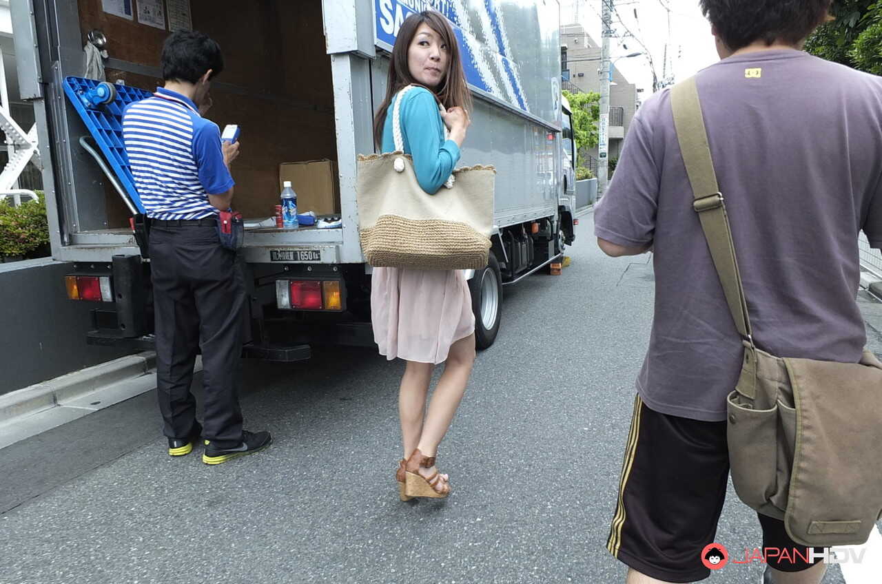 Japanese MILF Tomomi Matsuda Gives a Blowjob in a Public Bathroom before Teasing with Her Upskirt - Tomomi Matsuda
