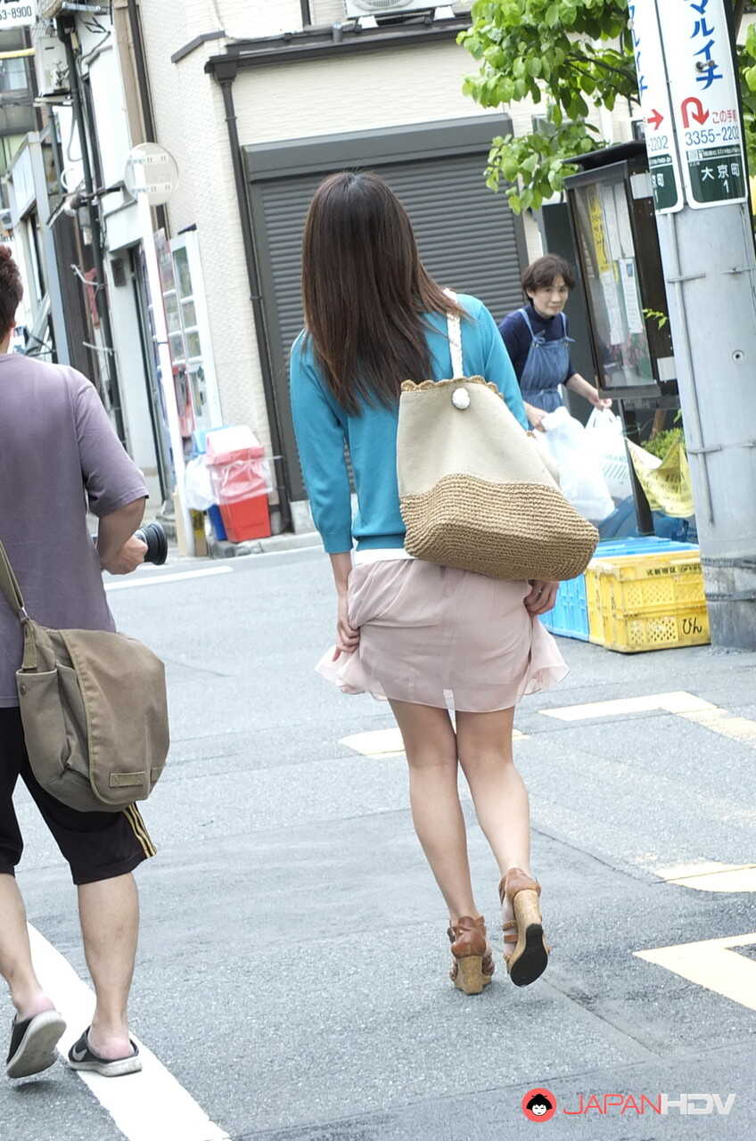 Japanese MILF Tomomi Matsuda Gives a Blowjob in a Public Bathroom before Teasing with Her Upskirt - Tomomi Matsuda