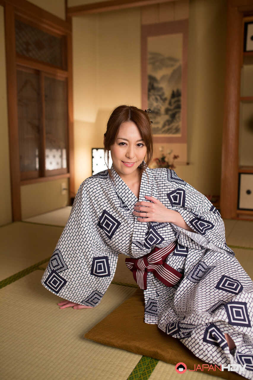 Japanese beauty Akari Asayiri teases in a kimono as well as a summer dress  Japanese Beauty Unveiled