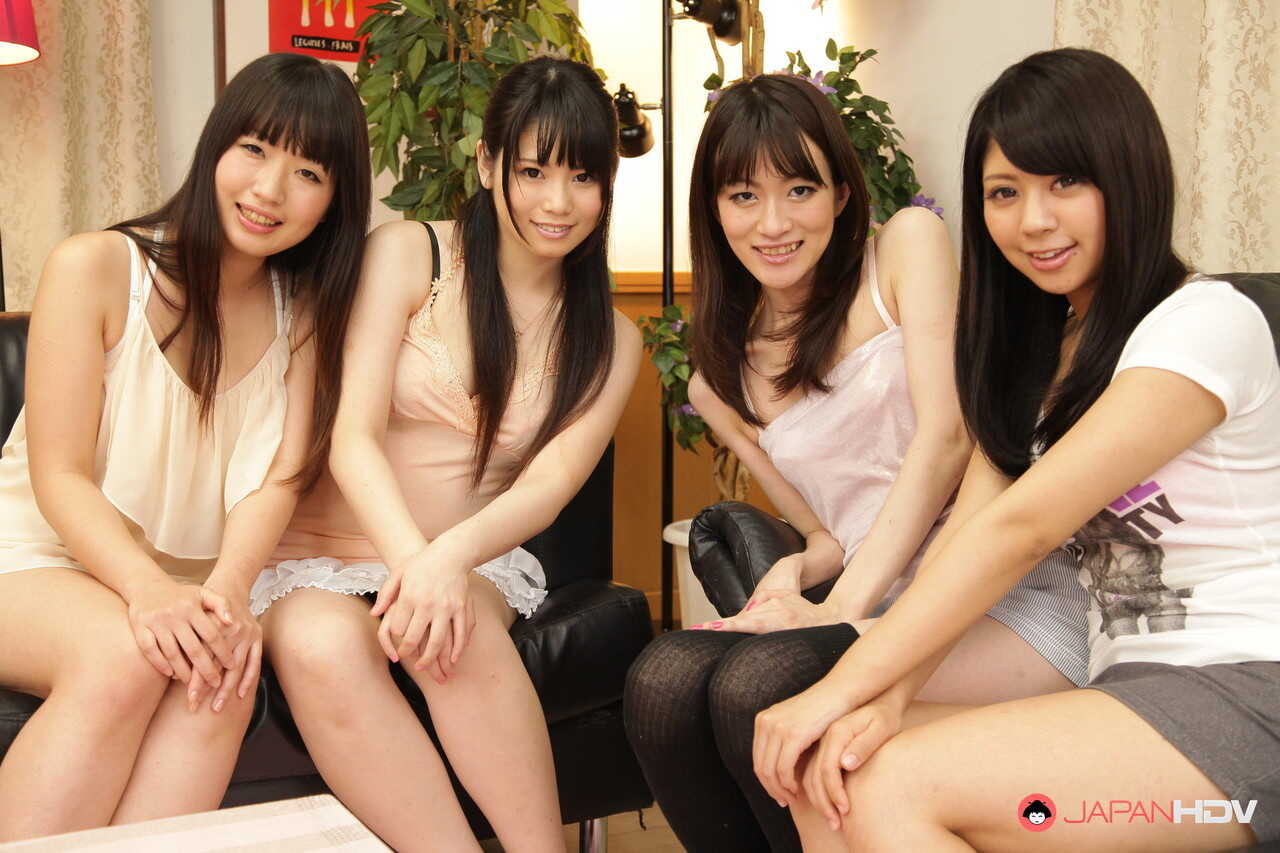 Japanese Naked Pretty Girls Bent over with Shaved Pussies and Spreading their Asses while Boys Look On - Miyu Shiina, Ayak...