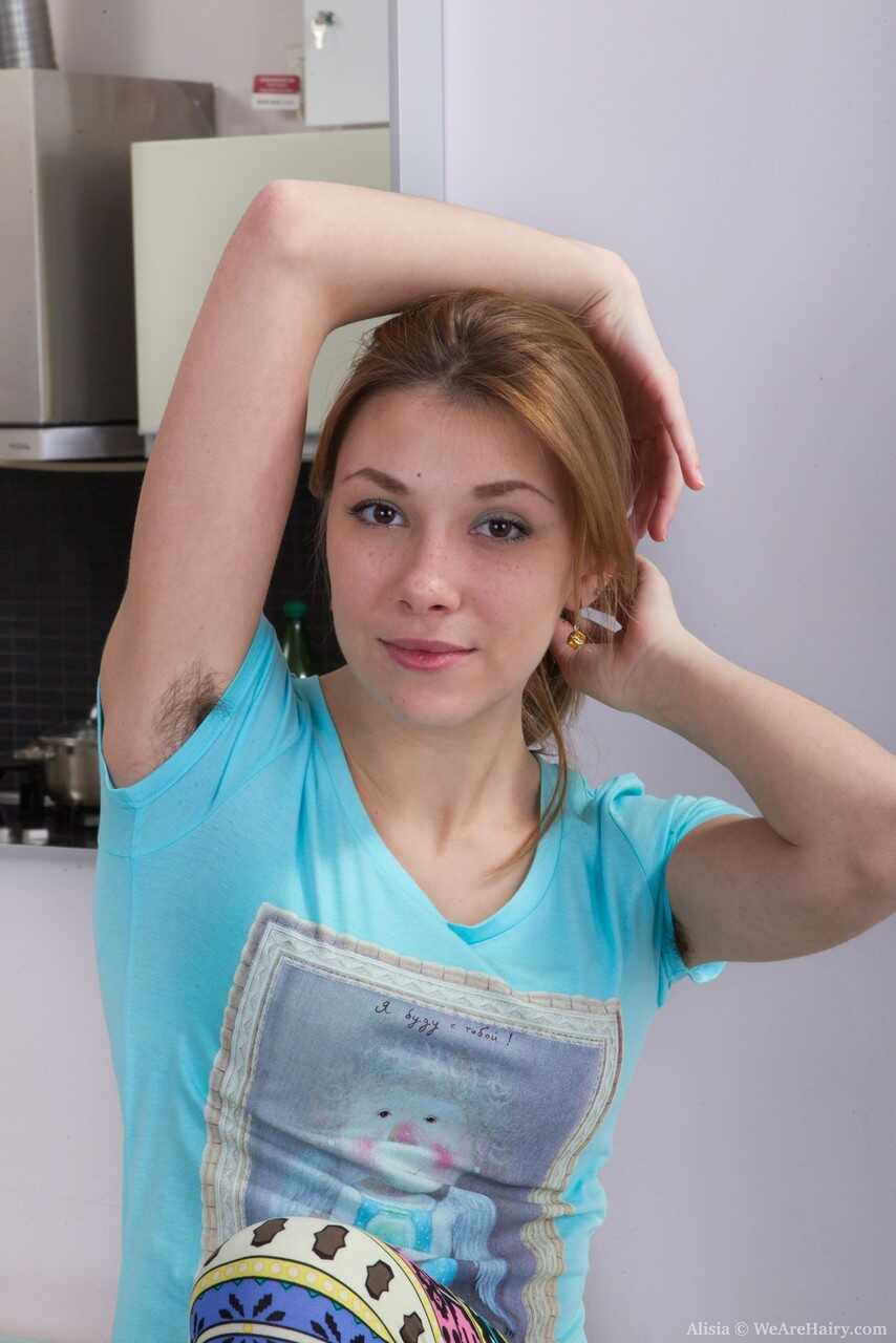 Alisia's Furry Armpits and Beaver Revealed in Amateur Hairy Babe Lingerie Erotica! - Alisia
