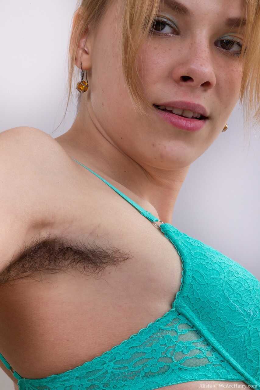 Alisia's Furry Armpits and Beaver Revealed in Amateur Hairy Babe Lingerie Erotica! - Alisia