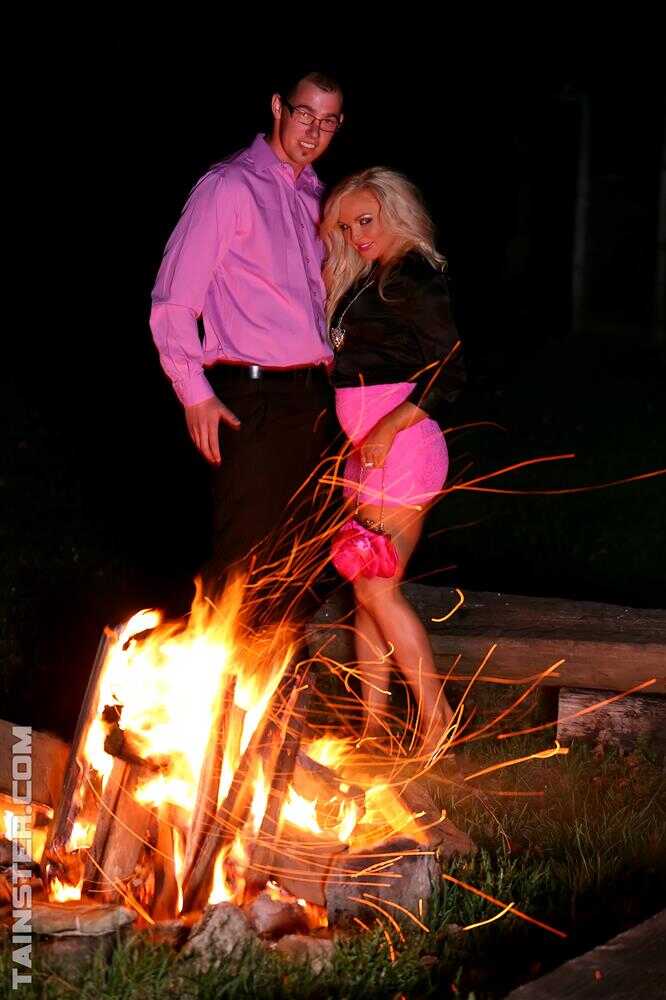 Blonde Minx Takes A Pee Break In The Woods, Then Gets Fucked Hard By Stranger - 