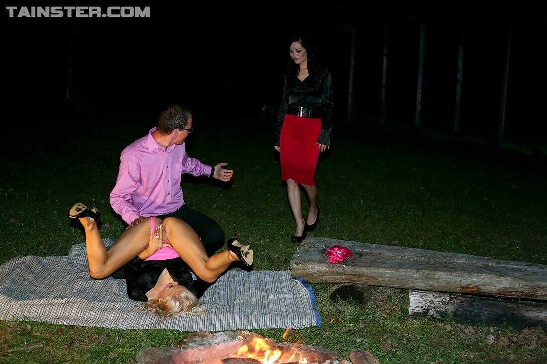 Blonde Minx Takes A Pee Break In The Woods, Then Gets Fucked Hard By Stranger - 