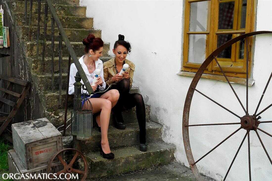 The Kinky Lesbian Step-Sisters' Outdoor Adventure with Corded Vibrators - Kattie Gold