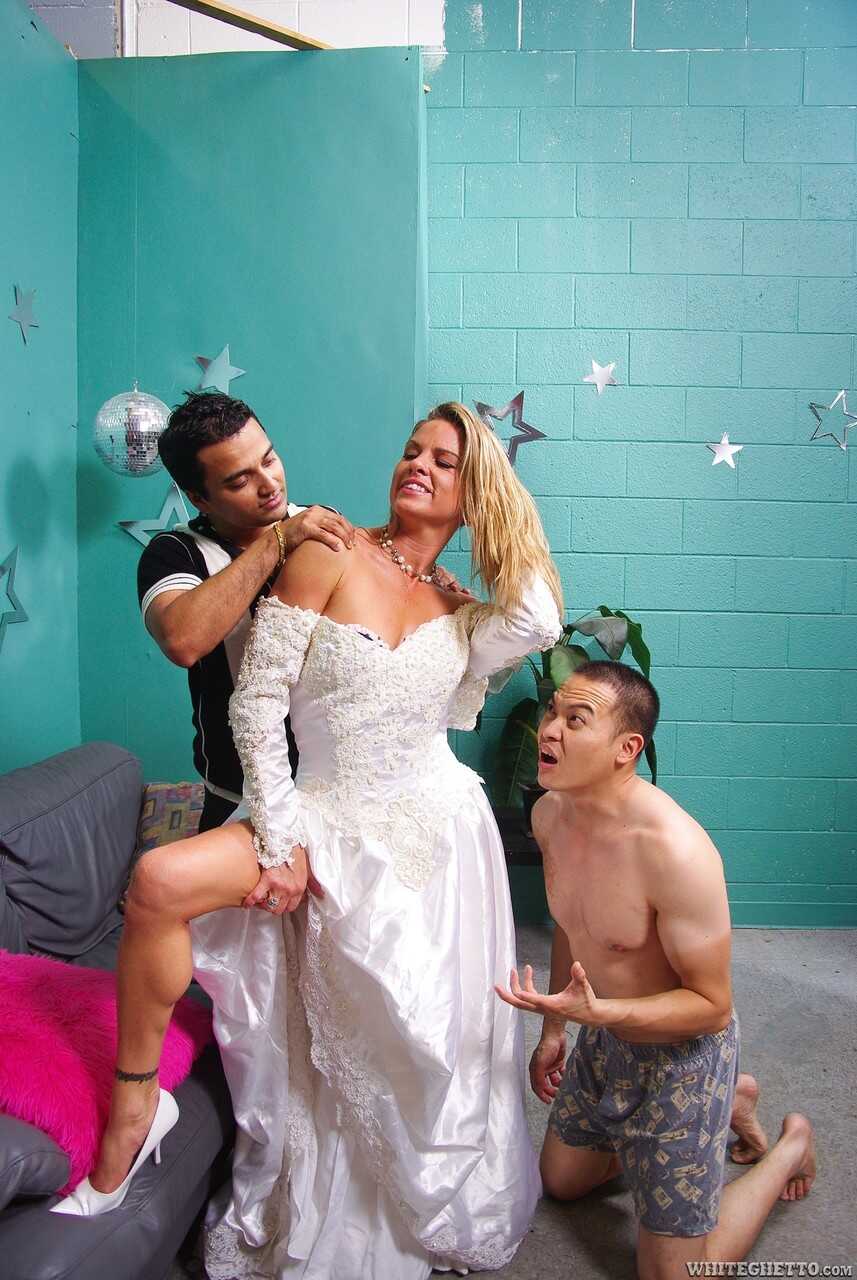 The Naughty Bride: Amanda Blow's Wedding Night Surprise with Two Mature Lovers - Amanda Blow
