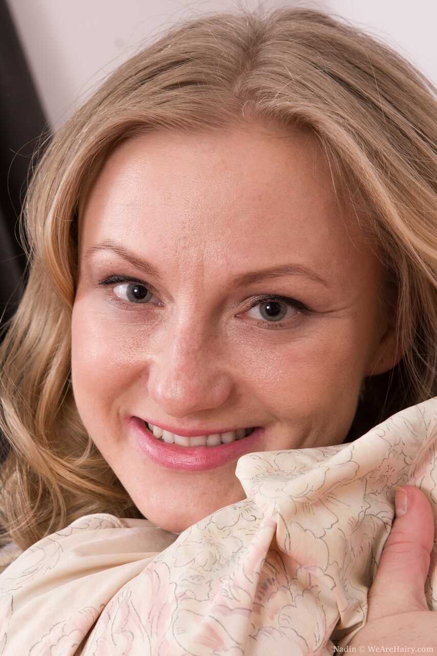 Small Titted Nadin's Gaping Hairy Pussy Exposes Herself in Closeup Shot - Nadin