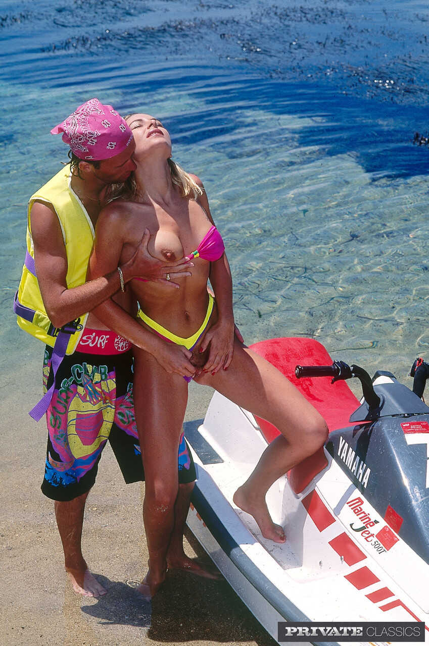 One-piece of Lusty Sunbathing: A Blonde Baywatch Beauty's Hole-Filling Adventure at the Beach - 