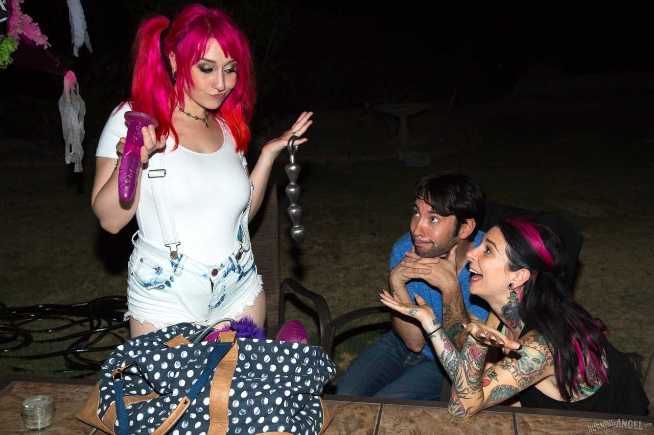 Hot redhead Joanna Angel's flaming socks and big tits invade proxy Paige's ass - Joanna Angel, Proxy Paige