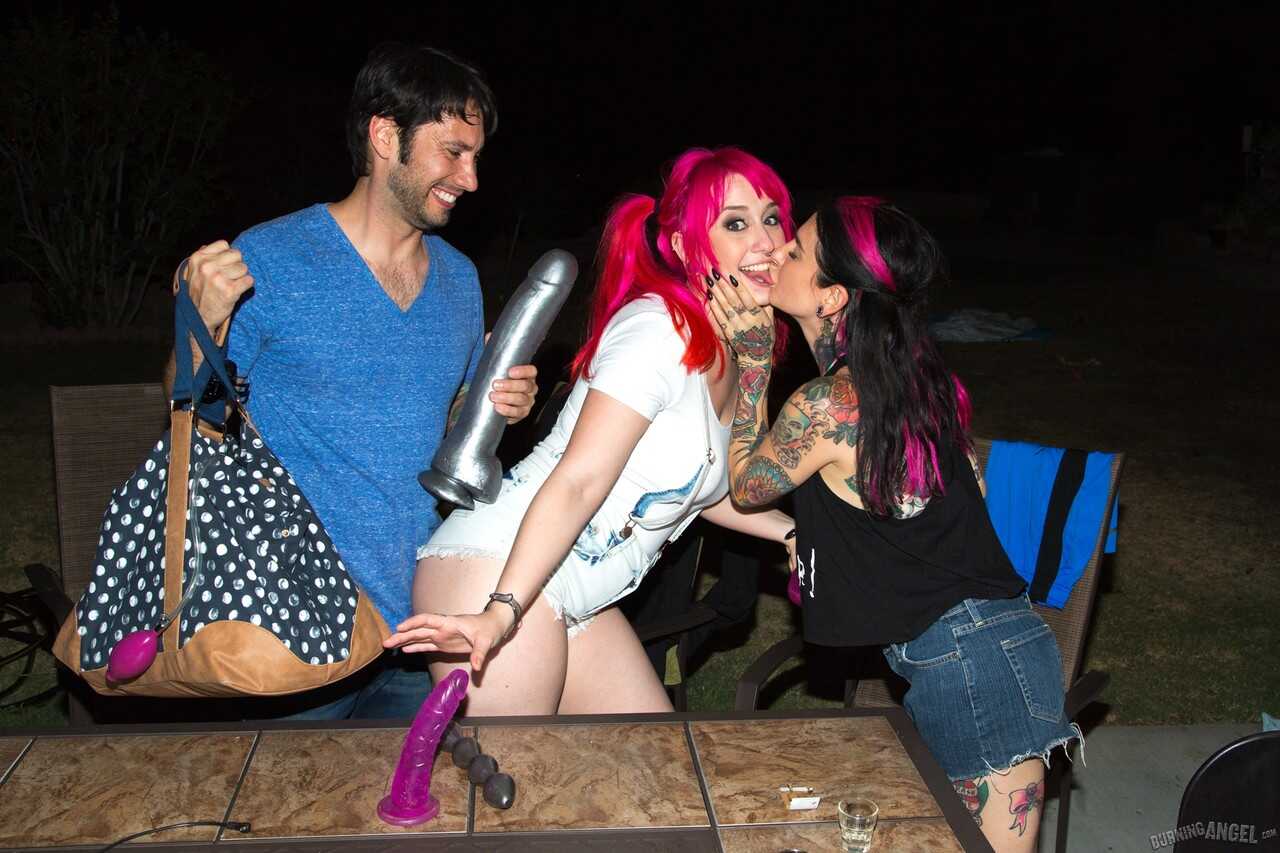 Hot redhead Joanna Angel's flaming socks and big tits invade proxy Paige's ass - Joanna Angel, Proxy Paige