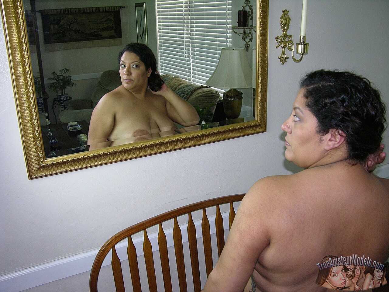 Big and Busty Latin Ass Showcase: A Mature Fatty Does an Amateur Striptease to Spread Her Saggy Tits and Huge Ass - 