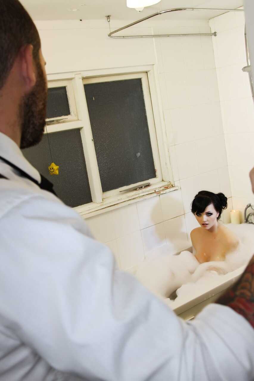 Busty redhead Jasmine James takes a cum bath and gets her mouth filled with jizz after doggystyle sex! - Jasmine James