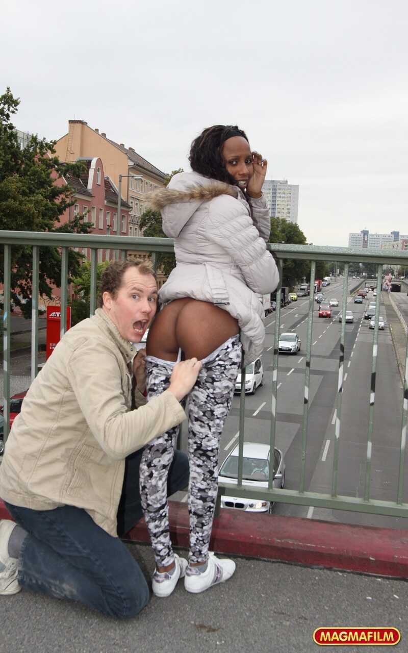 Ebony girl Nelly goes pussy to mouth with a white guy in an abandoned building. - Nelly