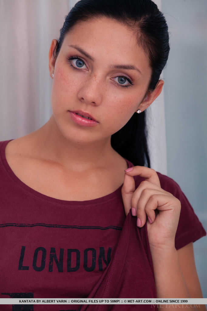 Brunette Tease: Revealing Small Teen Tits In Denim Kantata - Kantata
