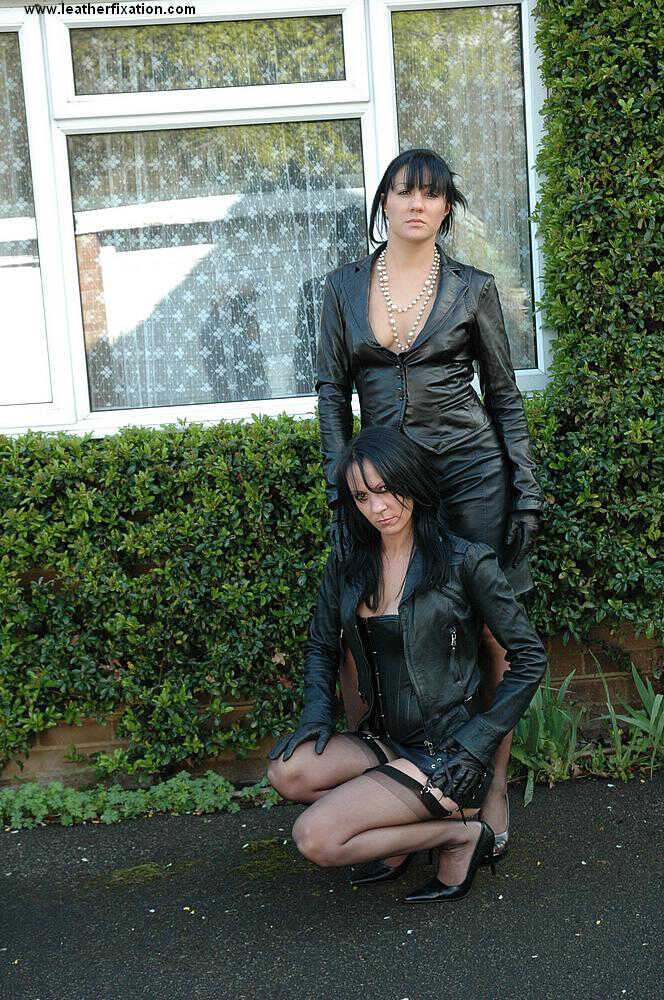 Leather Glove Lesbians: Clothed Couple Takes Breast Play to the Next Level - 