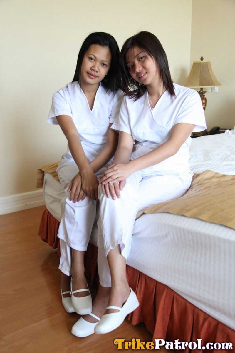 Filipina Nurses Joy and Joanna's Lustful Lesbian Adventure Ends with Hairy Asian Pussies Exposed - Joy, Joanna Mendez