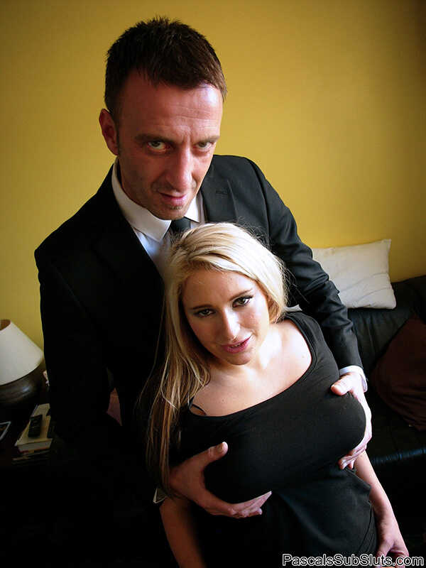 Kaz's pink spread on the couch in submissive slut tease and fuck   Blonde Amateur Kaz's big tits nipples and ass...