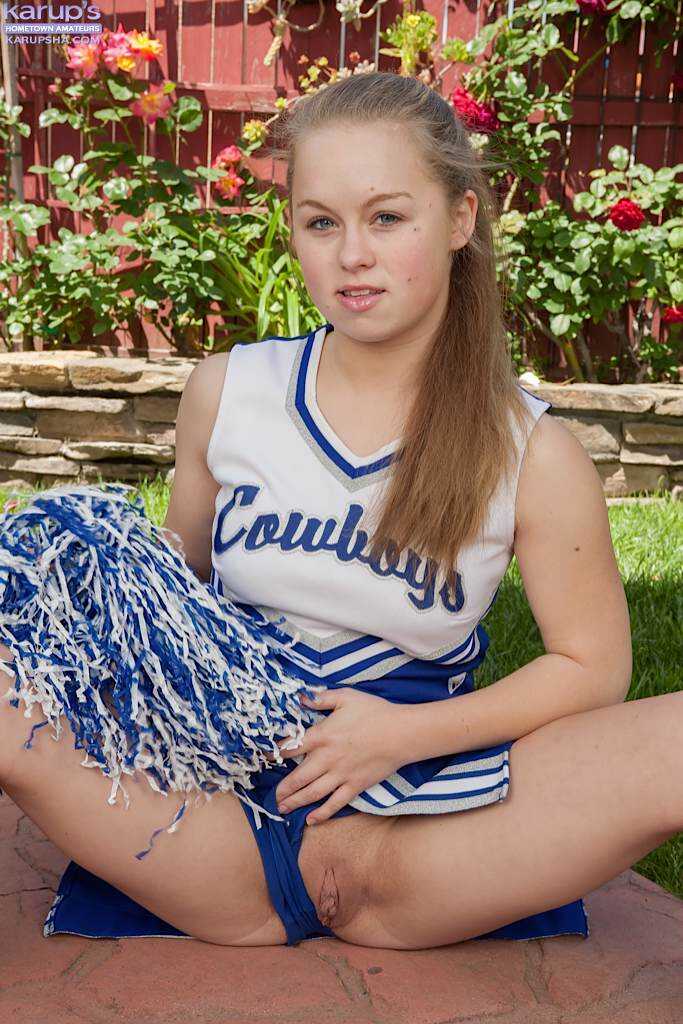 Cheerleader Madison Chandler's Pink Pussy Spreads Wide Open on the Walkway! - Madison Chandler