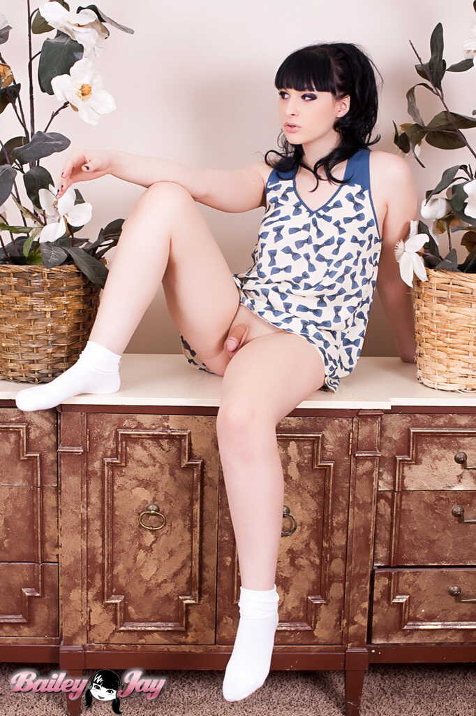 Big-Dicked Latinatina TS Bailey Jay Fucking Her Comfy Blue Top An XXX Porn Image - 