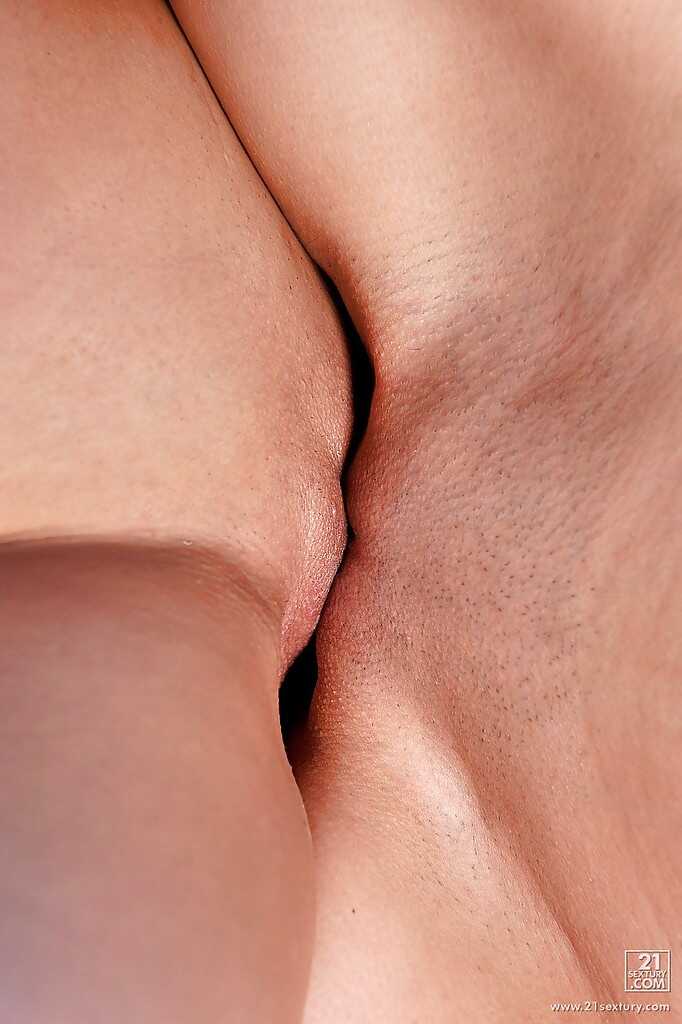 Shaved pussies of Amirah Adara and Ann Marie teased hard on camera  becomes  Lesbian Scissoring: Amirah Adara & Ann Ma...