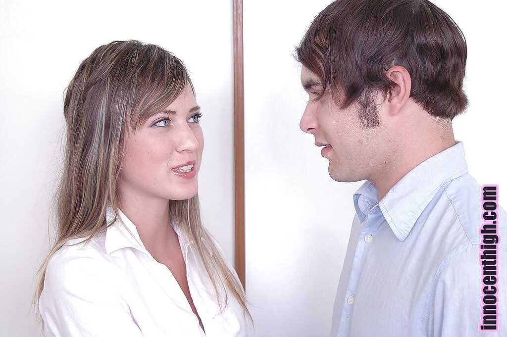 Brunette Schoolgirl Madison Gives a Smooth Blowjob in  Teen Cum In Mouth - Madison Monroe