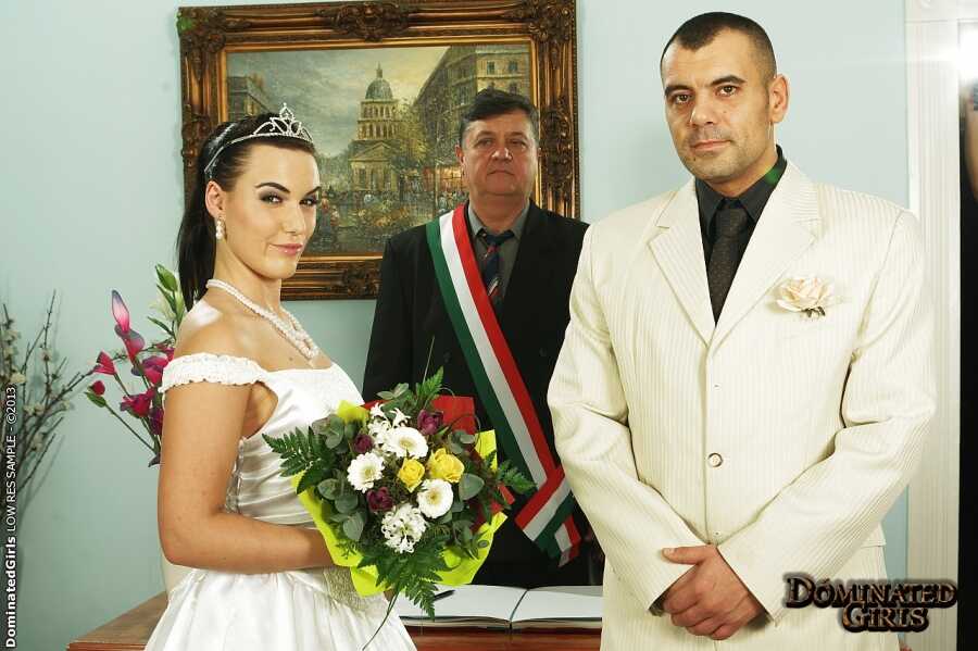 Wild Dark Hair Babe Gets Married with a Bang in Wedding Dress, Cums and Sucks on Her Big Bridal Cock - Wild Devil