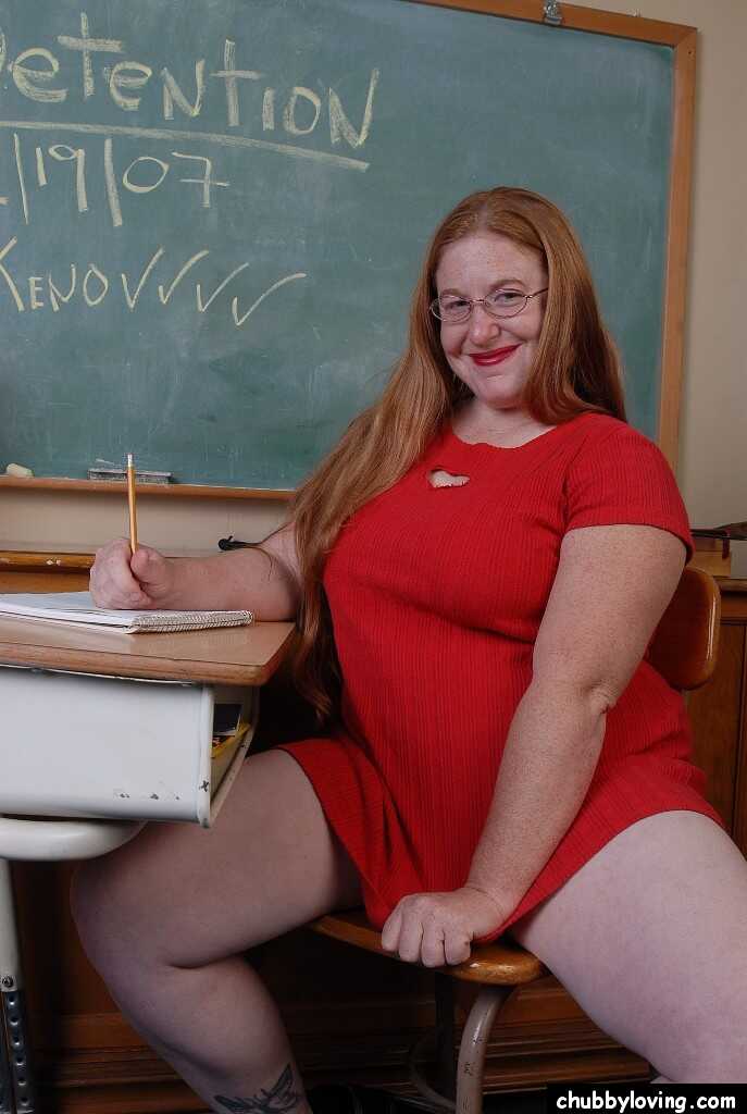 Mrs. Keno's Classroom Lust A Hot Reddish Mature in a Sexy Red Dress