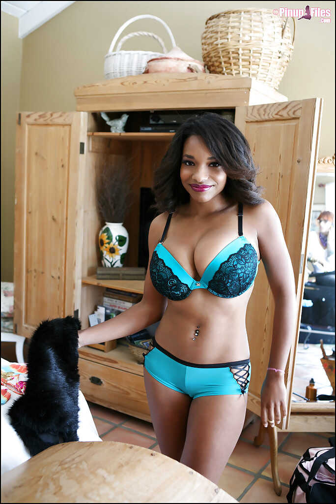 Busty Latina chick Andrea Marquez flashing her massive tits outdoors while wearing sexy lingerie - Andrea Marquez